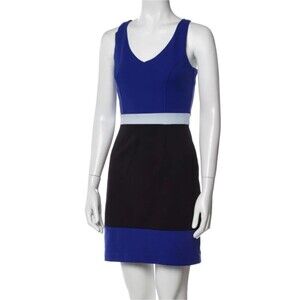 Cynthia Rowley | Blue Color Block Racerback Stretch Tank Dress, Size L (10-12)